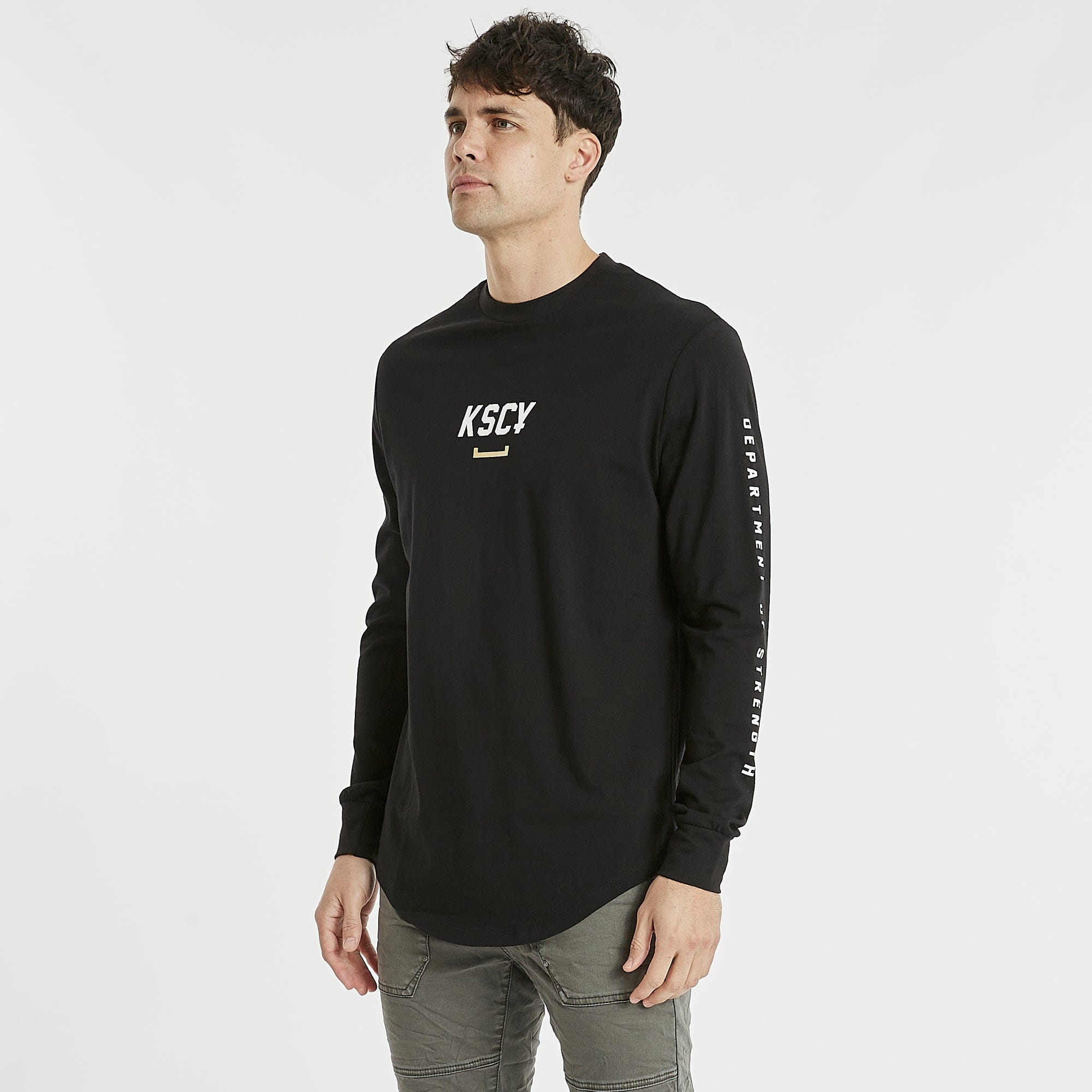 Tocayo Dual Curved Long Sleeve T-Shirt Jet Black – Kiss Chacey