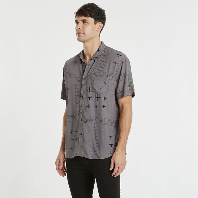Toro Relaxed Short Sleeve Shirt Charcoal Print