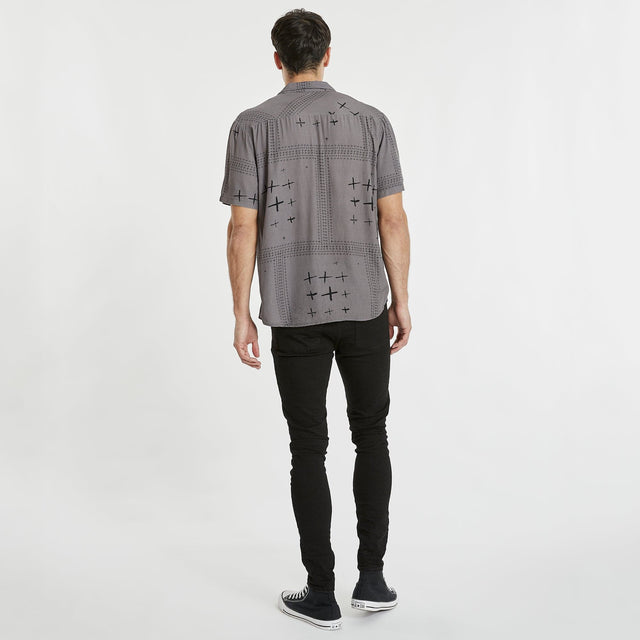 Toro Relaxed Short Sleeve Shirt Charcoal Print