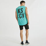 Tremble Dual Curved Muscle Tee Pigment Dusty Turquoise