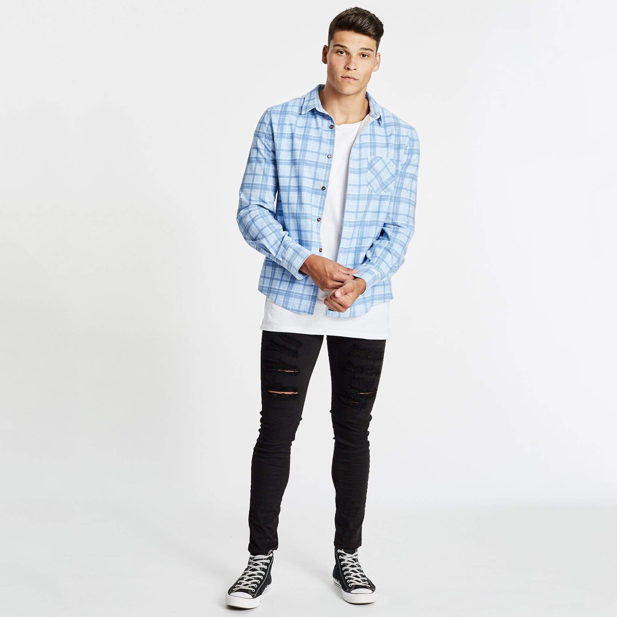 Trusted Standard Long Sleeve Shirt Blue Check