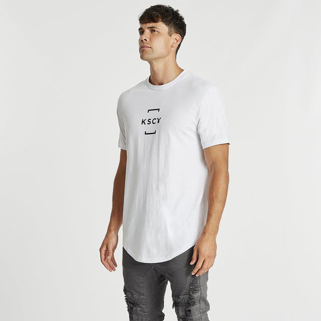 Uptight Dual Curved T-Shirt White