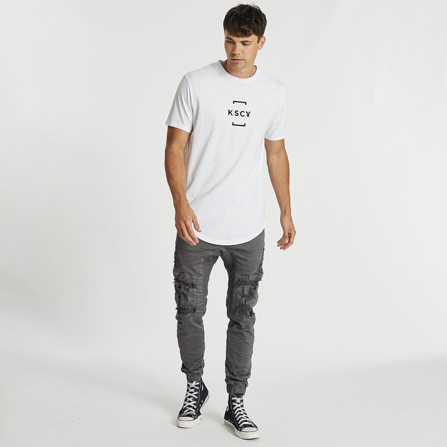 Uptight Dual Curved T-Shirt White