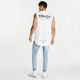 Villians Dual Curved Muscle Tee White