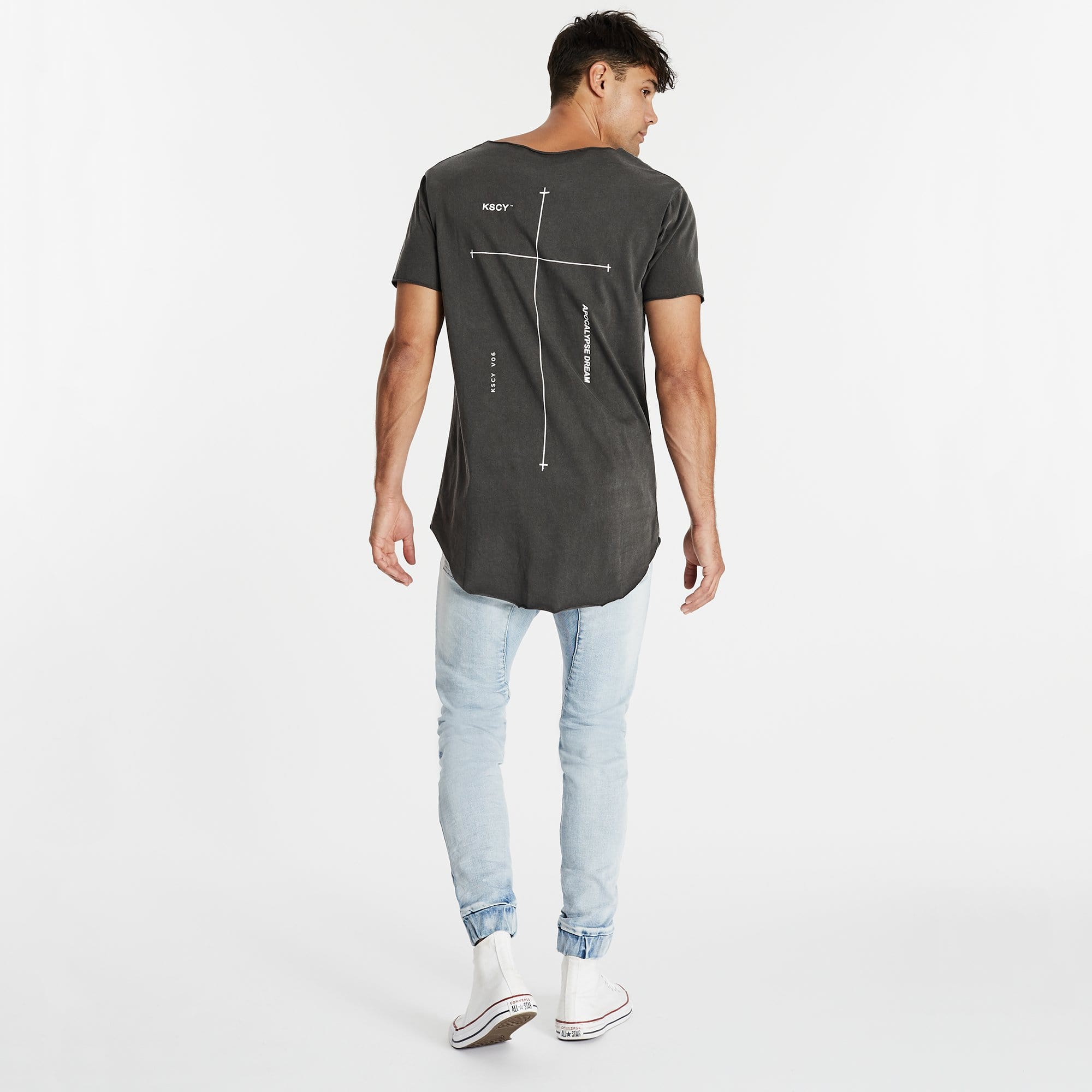 Vital Raw V Neck T-Shirt Pigment Asphalt