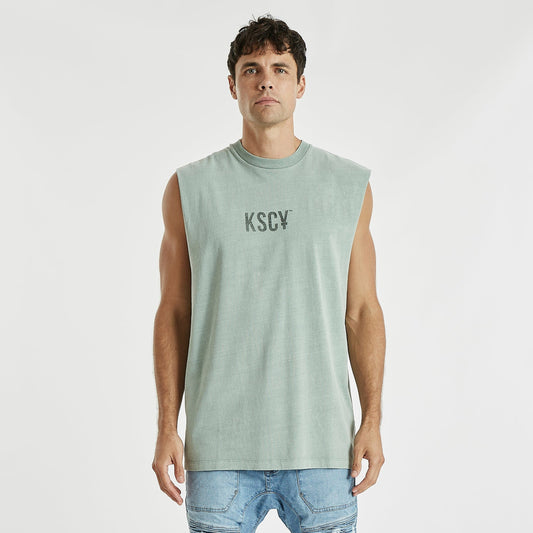 White Light Relaxed Muscle Tee Pigment Slate Gray