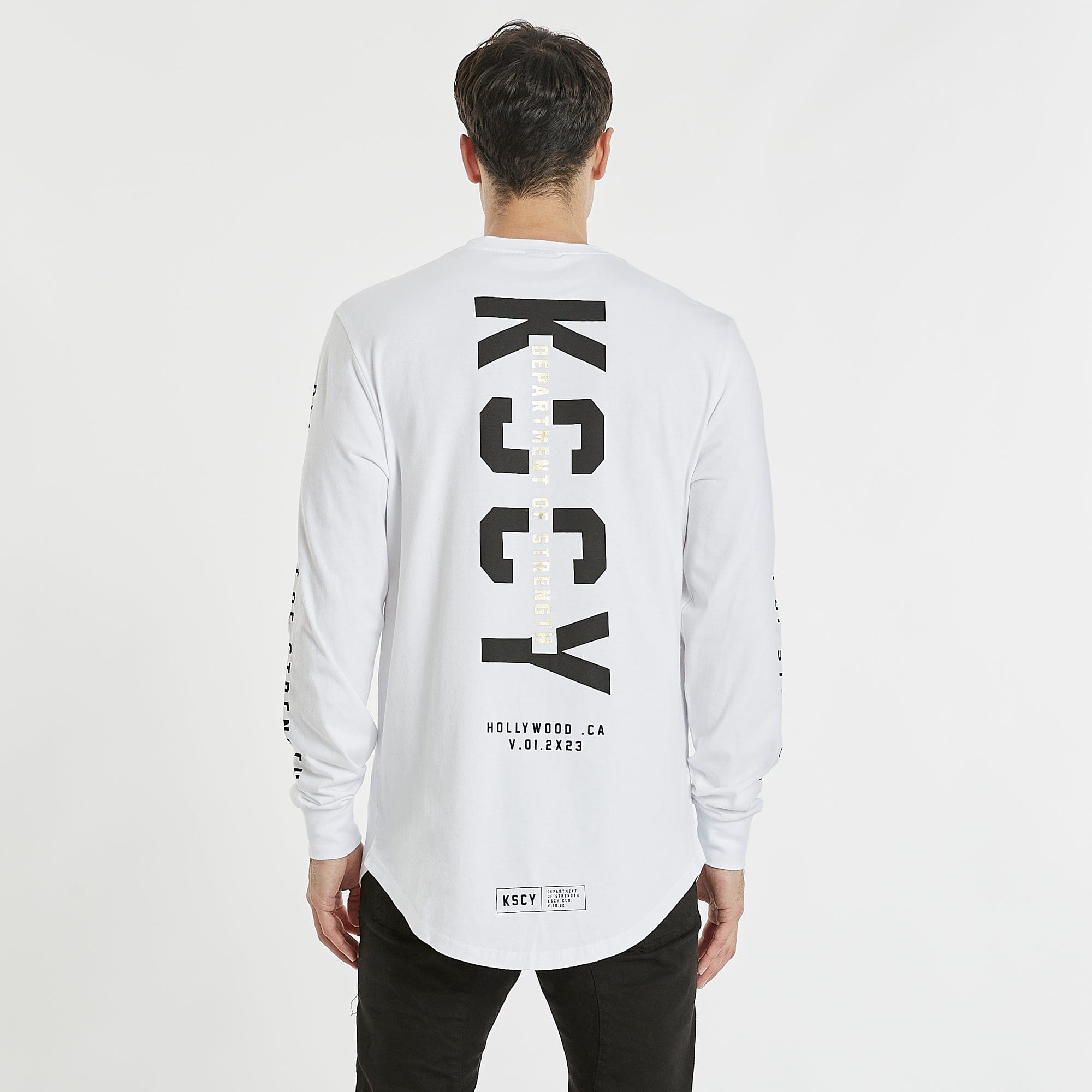Zenia Dual Curved Long Sleeve T-Shirt White